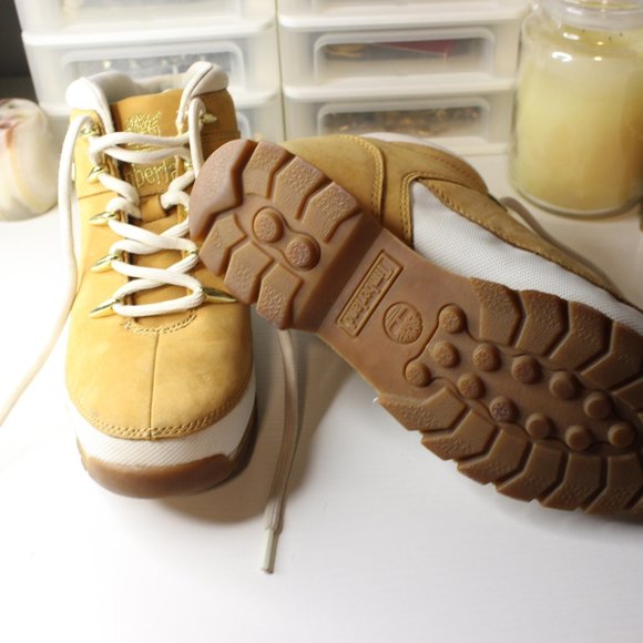 Euro Hiker Boot Timberland 8 Women Tan White READ - Picture 14 of 16